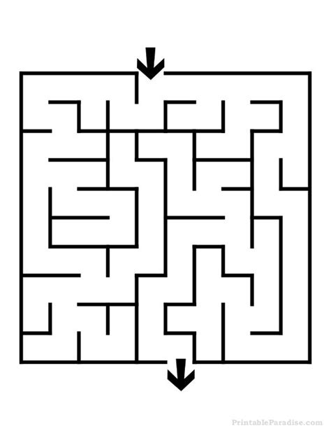 Printable Square Maze Easy Difficulty Mazes For Kids Mazes For