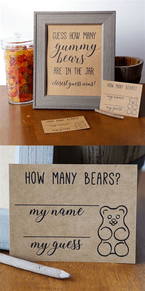 Guess How Many Gummy Bears Game Baby Shower Games Etsy Boy Baby