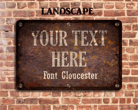 Custom Rusted White Text Metal Sign Etsy
