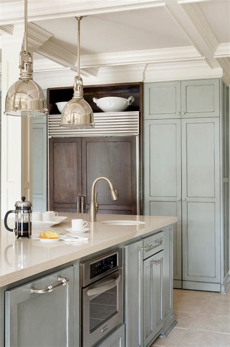 Assembled cabinets by the manufacturer (not assembled rta) must order matching finished ends for exposed cabinet sides. sherwin williams oyster bay kitchen - Google Search ...