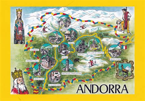 Detailed Andorra tourist illustrated map | Andorra ...