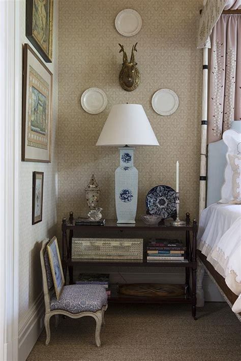 Cottage bedroom with spool chair & settee | cathy kincaid interiors. Cathy Kincaid Interiors Kips Bay 2015 | Interior, Bedroom ...
