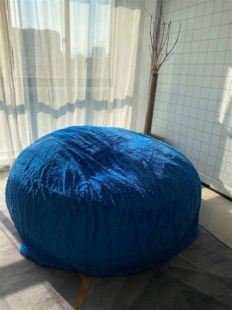 Microsuede Ft Foam Giant Bean Bag Memory Living Room Chair Lazy Sofa Cover New Ebay