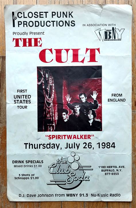 The Cult Poster 26-07-1984 - Billy Duffy