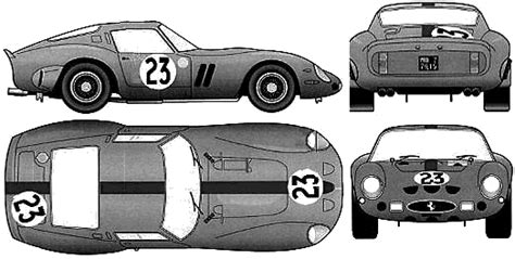 1962 Ferrari 250 Gto Coupe Blueprints Free Outlines