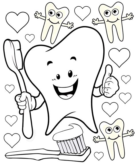 Tooth Coloring Pages Printable