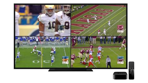 Here is an advanced sports streaming app that is available for free on ios and android as well. ESPN's new Apple TV app lets you watch four screens of ...