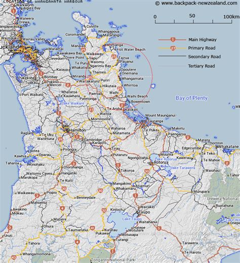 Where Is Whangamata Harbour Map New Zealand Maps