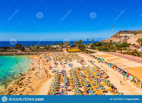 July 10 2018 Amadores Beach Gran Canaria Spain Editorial