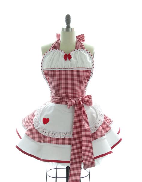 Retro Apron Lil Red Riding Hood Sexy Womans Aprons Vintage Apron Style Fairytale Pin Up