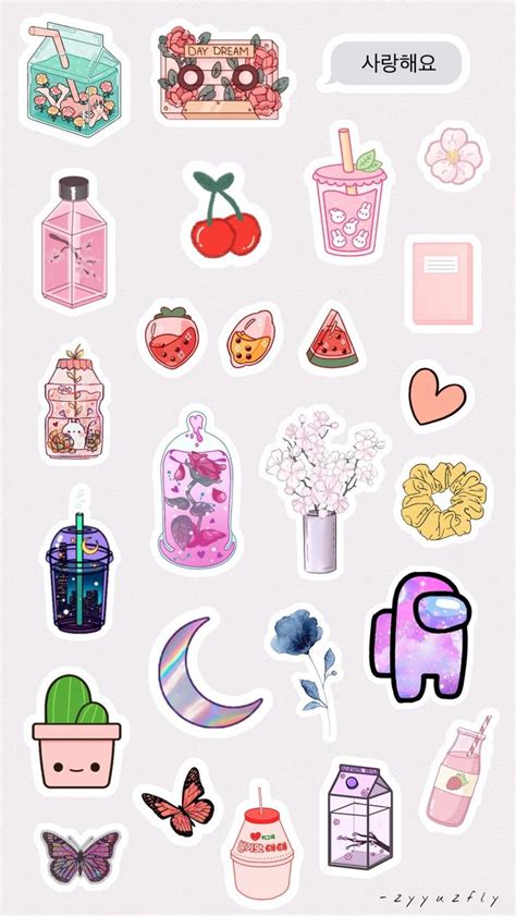 Aesthetic Printable Sticker Preppy Stickers Cool Stickers Kawaii