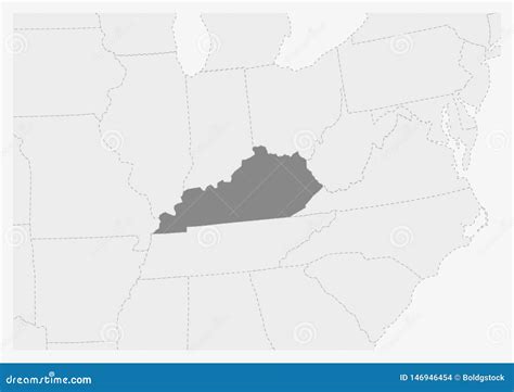 Carte Des Etats Unis Avec La Carte Accentuée Détat Du Kentucky