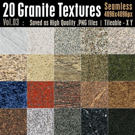 20 High Res Seamless Granite Textures Vol03 3d Model Collection Cgtrader