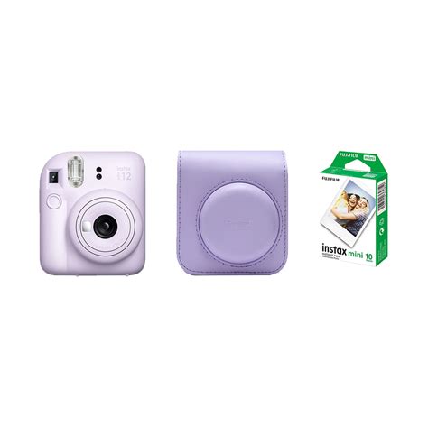 fujifilm instax mini 12 instant film camera combo with 1 film and case lilac purple orms