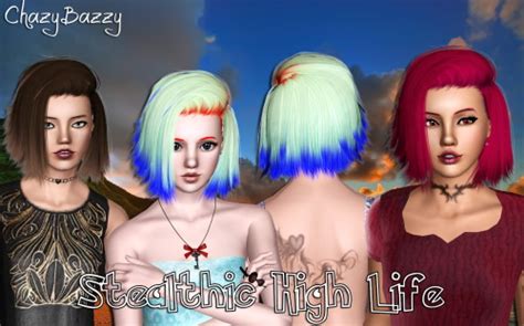 Stealthic High Life Hairstyle Retextured By Chazy Bazzy Sims 3 Hairs