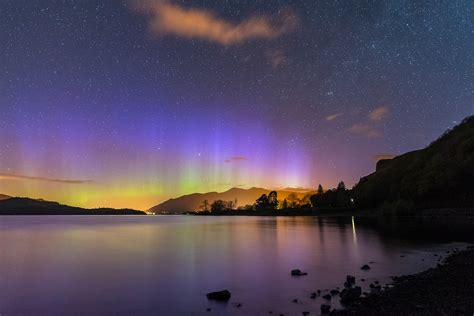 Northern Lights Above Body Of Water Hd Wallpaper Wallpaper Flare