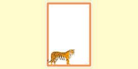 Tiger Pattern Portrait Page Border Teacher Made