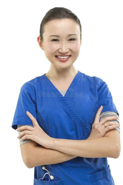 Female Asian Nurse With Her Arms Crossed Stock Image Image Of Camera