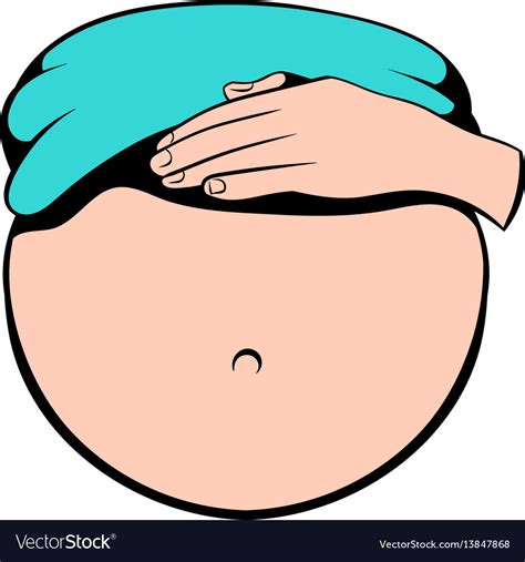Belly Of Pregnant Women Icon Icon Cartoon Vector Image