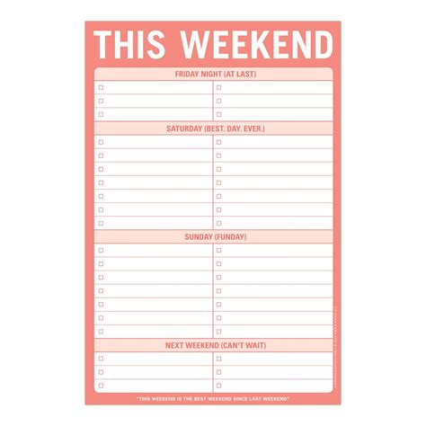 Knock Knock This Weekend Pad Is A To Do List Notepad For Weekend Plans