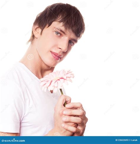 Man With A Flower Stock Image Image Of Lover Copyspace 23622693