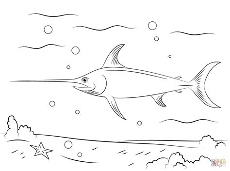 Swordfish coloring page | Free Printable Coloring Pages