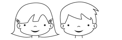 CARA NIÑO Y NIÑA PARA COLOREAR - Imagui