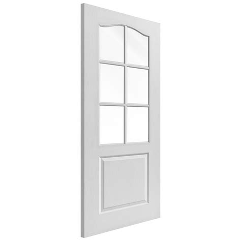 Liberty Internal White Primed Textured Glazed Door Leader Doors