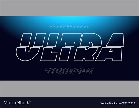 Ultra Font Slanted Bold Style Royalty Free Vector Image