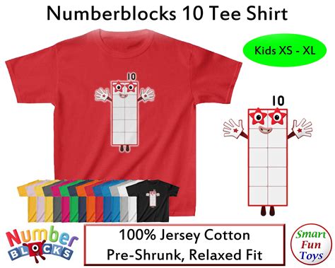 Numberblocks Tee Shirt Kids Xs Xl Ten 10 Etsy