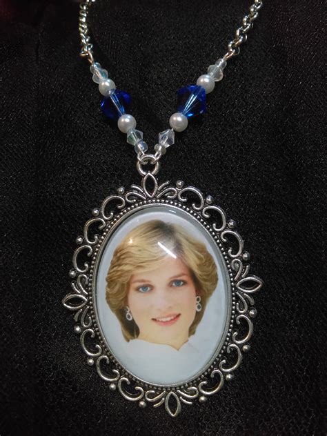 Princess Diana Cameo Necklace With Chain Accents Etsy