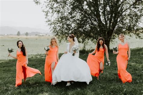 Premium Photo Wedding Photography Of Happy Bride And Bridesmaids In