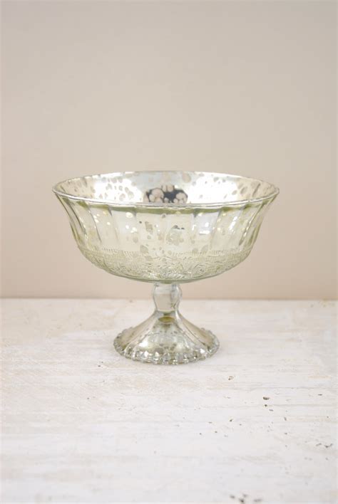 Silver Mercury Glass Compote 7x5