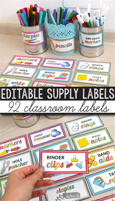 This Editable Classroom Supply Labels With Pictures Are The Perfect