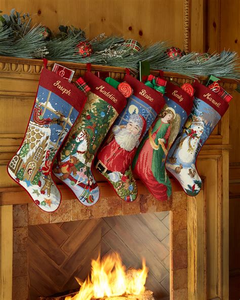 sferra needlepoint holiday stocking