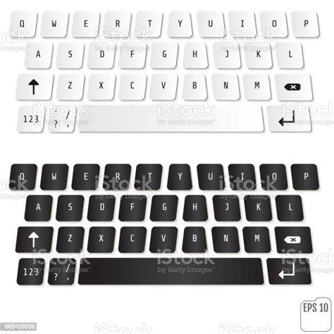 Vector Illustration Of Modern Laptop Keyboards Stock Illustration