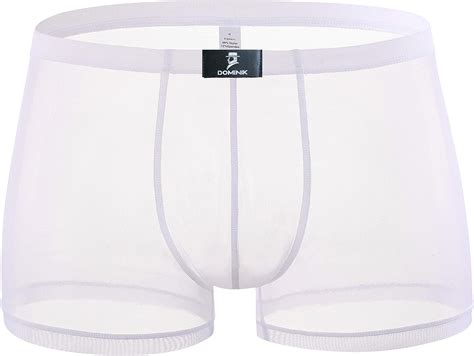 Mens White Color Soft N Comfortable Sheer Mesh See Through Boxer Trunks Amazon Co Uk Clothing