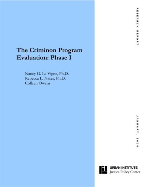 Criminon Impact On Recidivism Criminon International