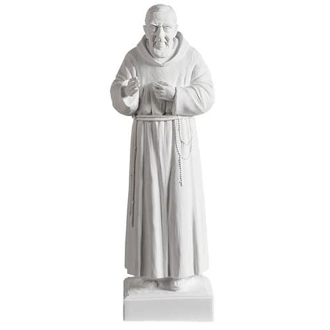 Father Pio Statue In White Reconstituted Marble 40 Cm Online Sales On
