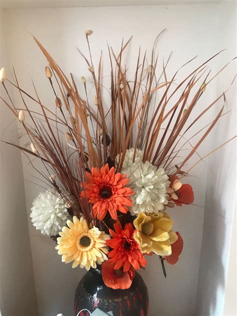 Dried Flowers In Large Bright Vase Ideal For Any Alcove Flower Vases
