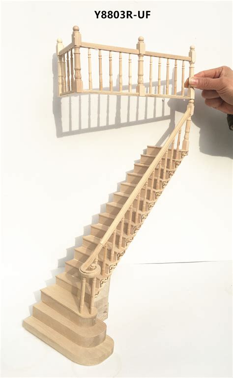 Unfinished Right Quality Staircase Set With Railings 112 Scale For 9