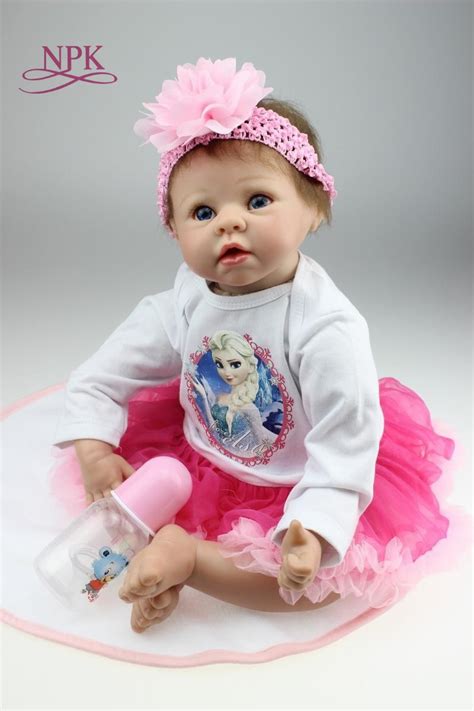 Npk 55cm Reborn Baby Doll Boneca Reborn Silicone Completa Doll Reborn