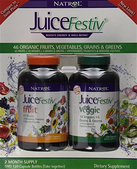 Natrol Juicefestive Fruits And Vegetables In Capsules 240 Capsules 2