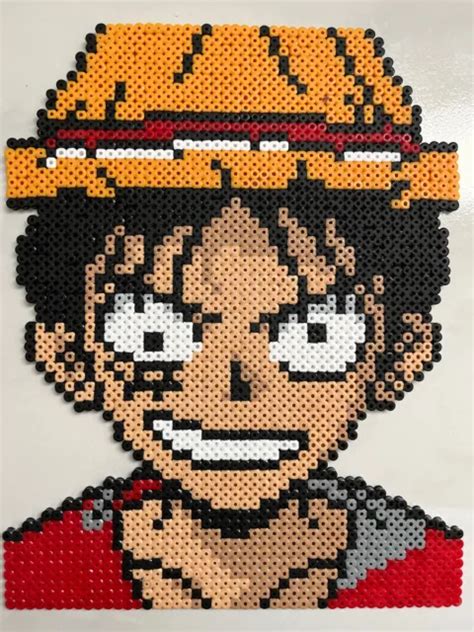 Pixel Art Perles A Repasser Portrait De Luffy Dans One Piece Eur
