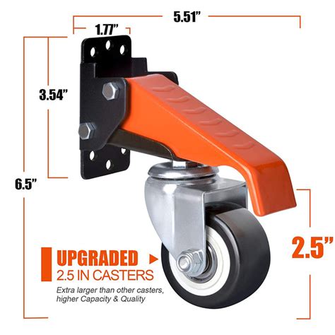 Ronlap Workbench Casters Kit 660 Lbs Capacity 25 Heavy Duty Retracta