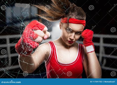 Female Boxer Training In Gym Boxing Workout Stock Photo Image Of