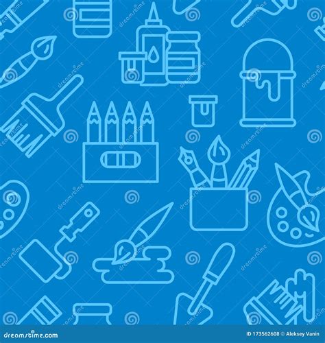 Painting Tools Icons Pattern Stock Vector Illustration Of Graphics
