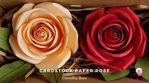 Diy Cardstock Paper Rose Full Video Tutorial How To Make Scrap Paper