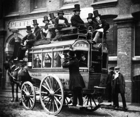 A Horse Omnibus In London Late 19th Century Before The Advent Of