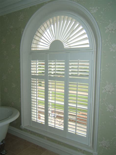 Perfect Plantation Shutter With Arch Window Front Room Arched